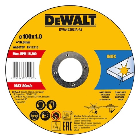 100mm x 3mm x 16mm Bonded Abrasive INOX Cut/Grind Disc