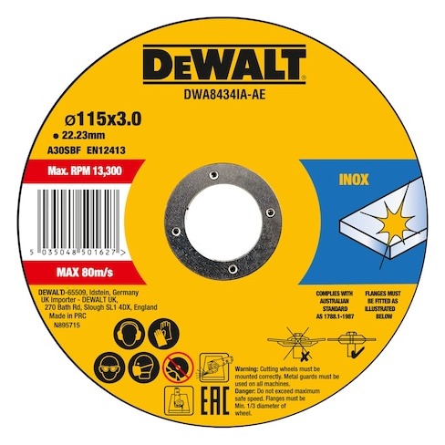 115mm x 3mm x 22.23mm Type 42 Metal Cutting Wheel