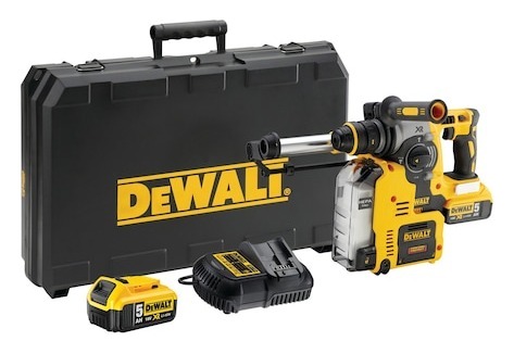 18V XR 24mm Brushless SDS Hammer Drill Integrated Extraction - 2 X 5 Ah
