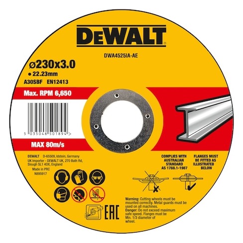 230mm x 3mm x 22.23mm Bonded Abrasive INOX Cut/Grind Disc
