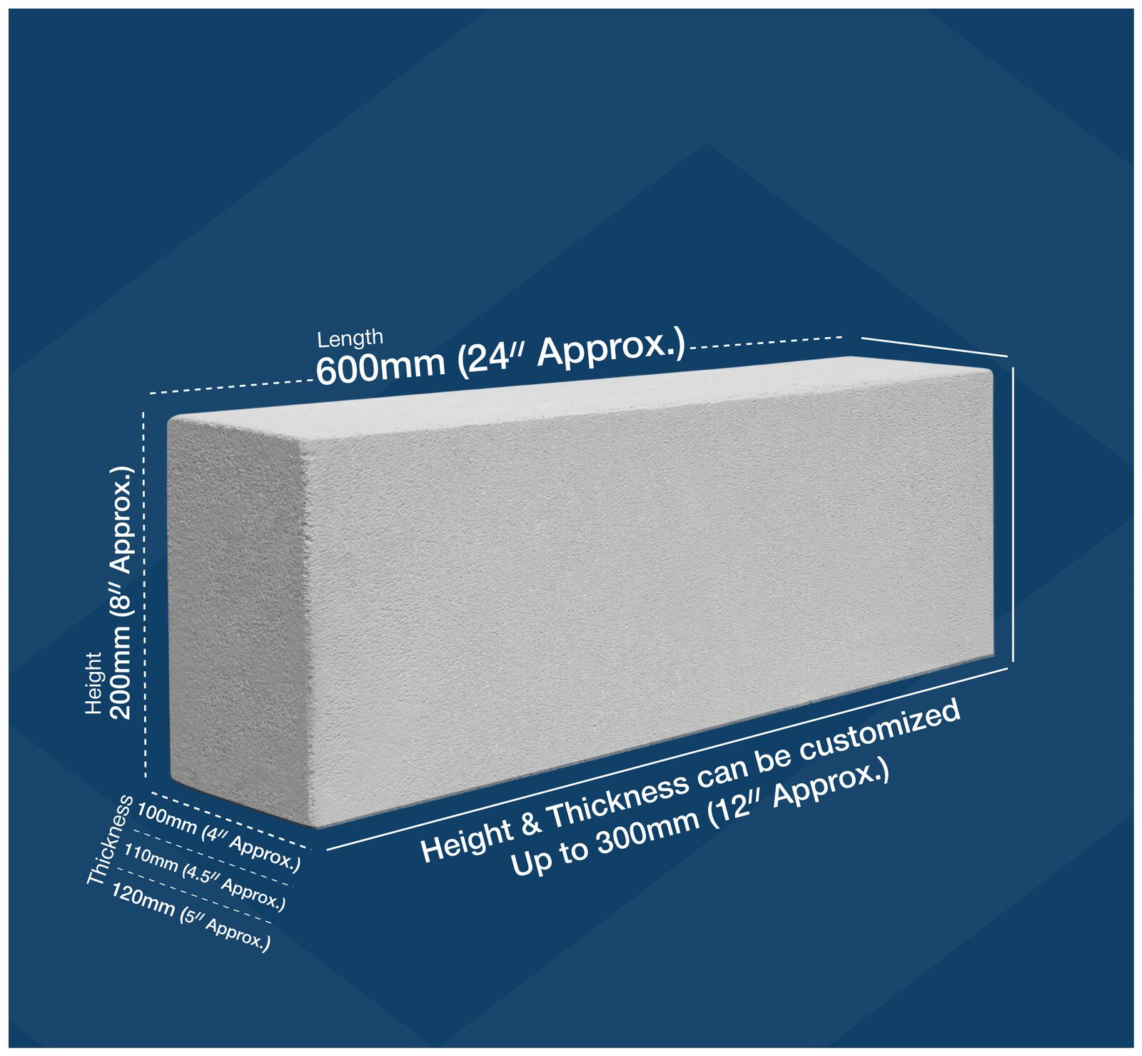 AAC Blocks 600x200x100mm