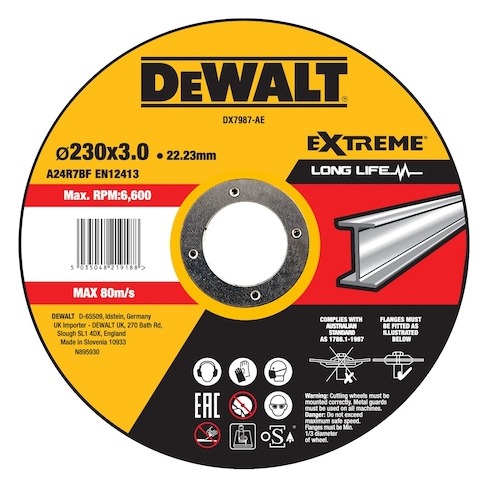 EXTREME 230mm x 3mm x 22.23mm Bonded Abrasive Metal Cut/Grind Disc